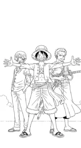 tranh tô màu Luffy cho bé 5 tuổi