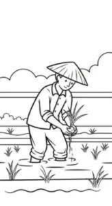 tải hình tô màu Tranh Tô Màu Bác Nông Dân cho bé 5 tuổi