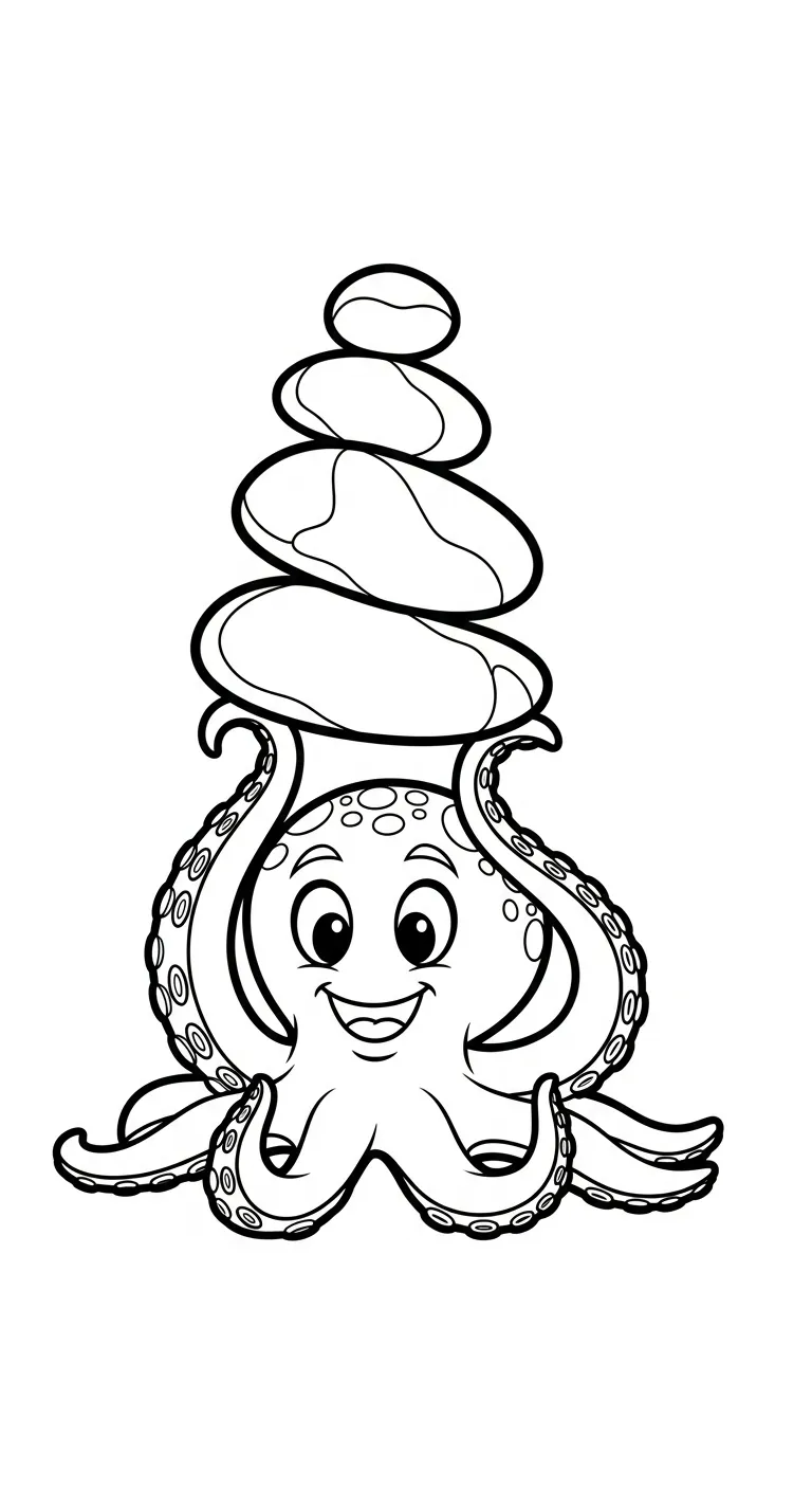 mẫu tranh tô màu Bạch Tuộc cho bé