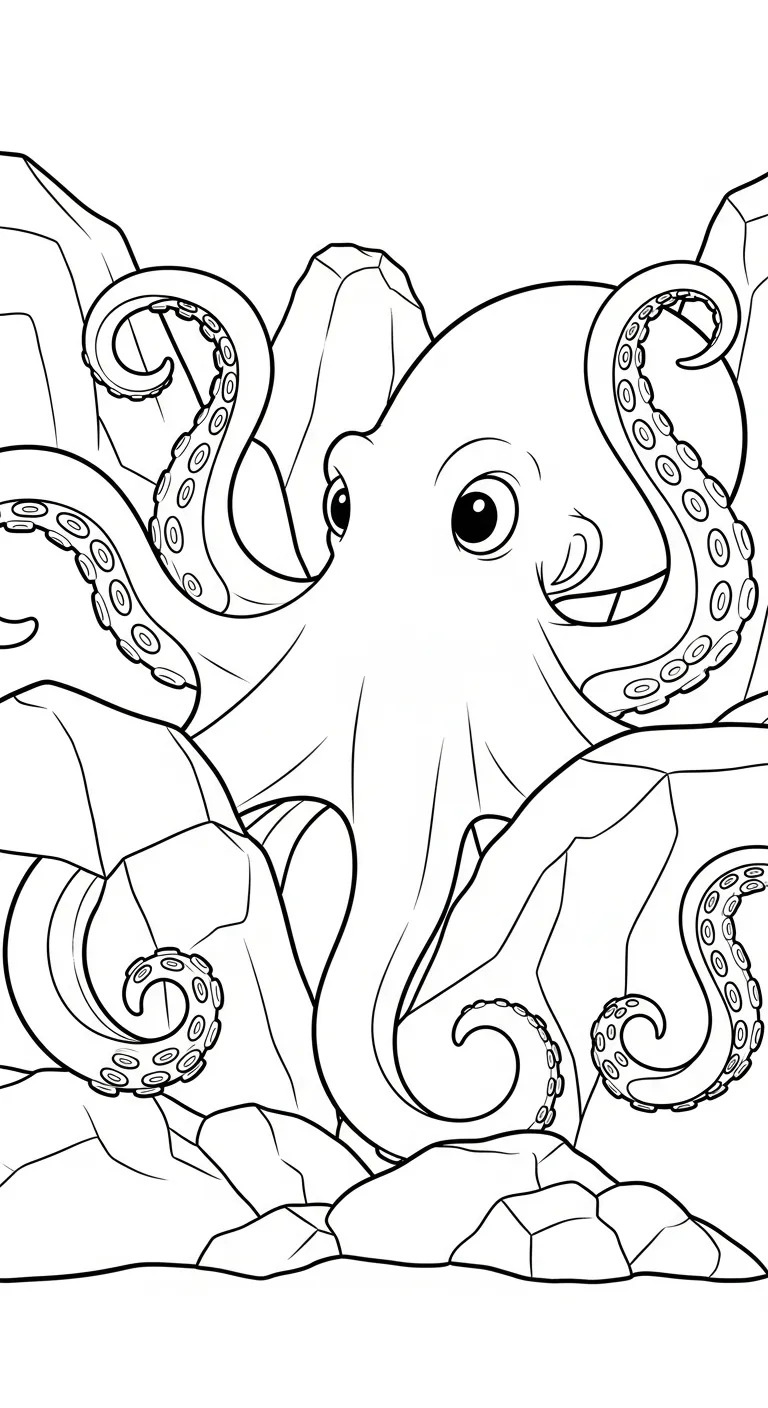 tải hình tô màu Bạch Tuộc cho bé 7 tuổi 1