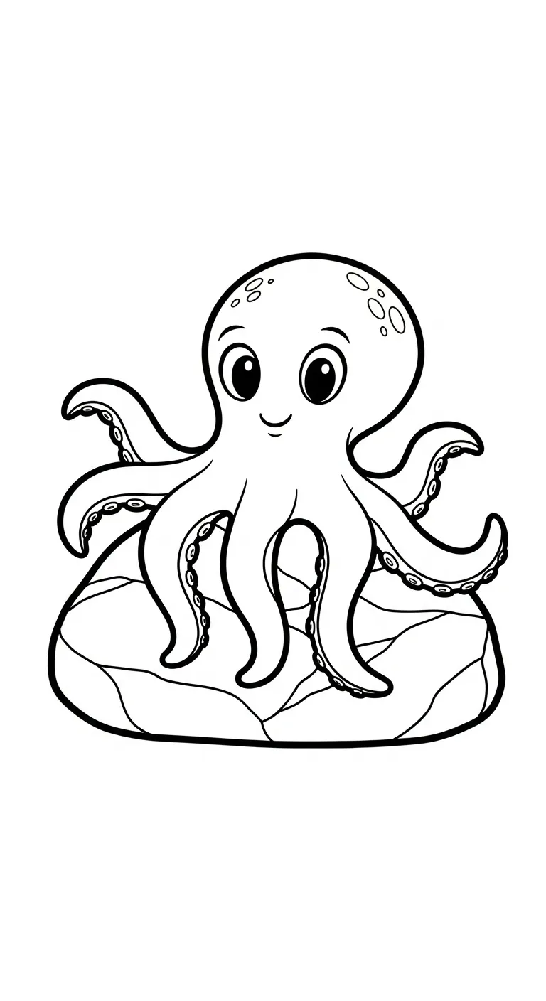 tải tranh tô màu Bạch Tuộc cho bé 5 tuổi
