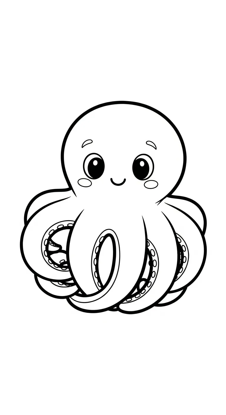 tranh tô màu Bạch Tuộc in ngay