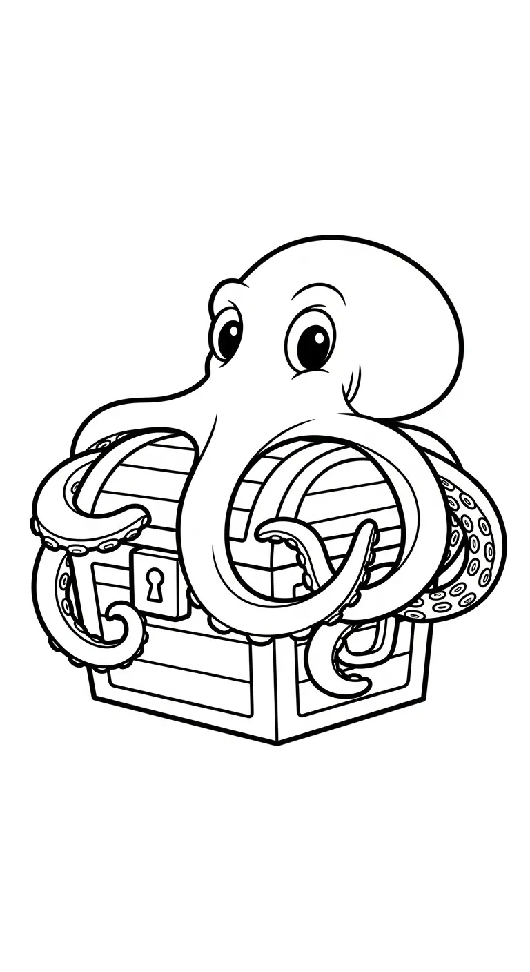 in hình tô màu Bạch Tuộc cho bé 8 tuổi