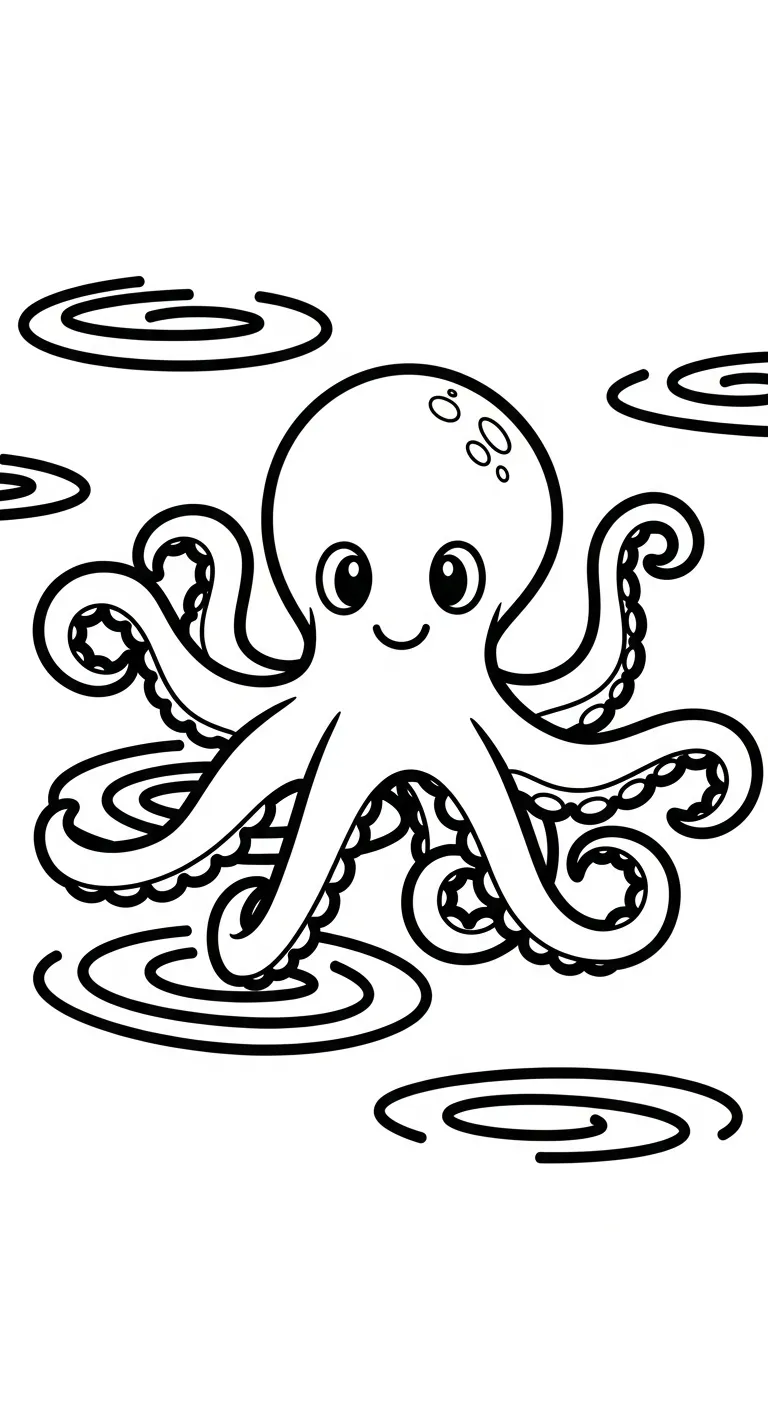 hình tô màu Bạch Tuộc cho bé 5 tuổi