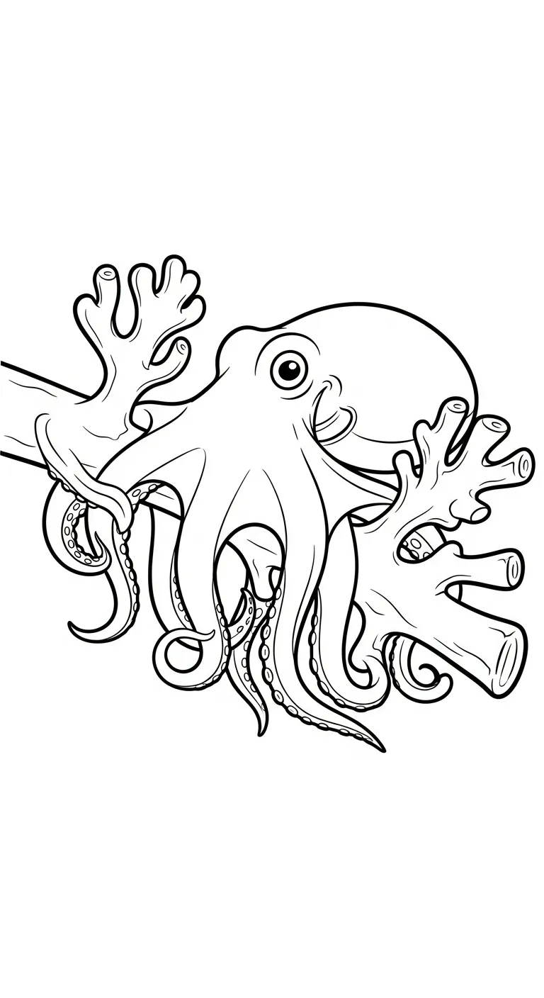 download hình tô màu Bạch Tuộc cho bé