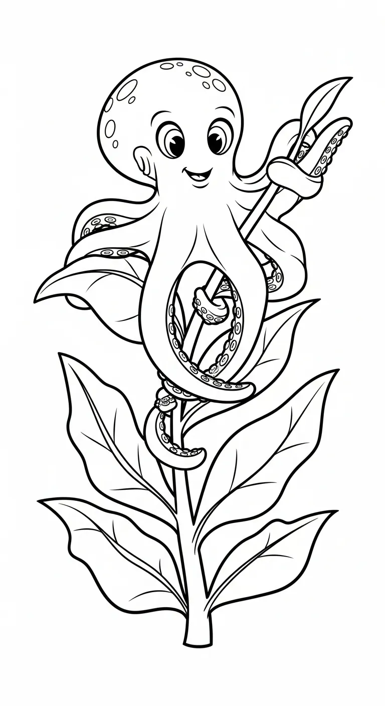 tải tranh tô màu Bạch Tuộc cho bé 3 tuổi