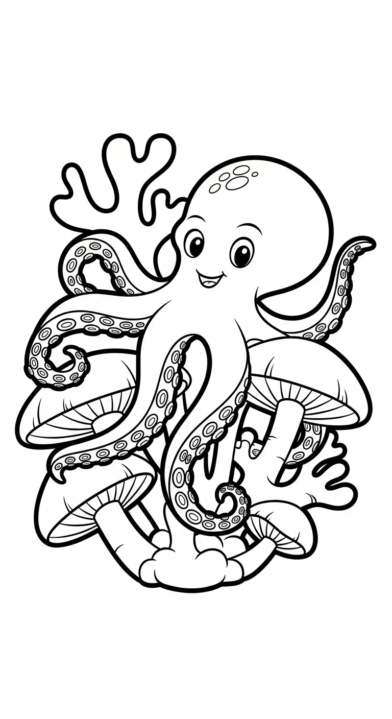 tải hình tô màu Bạch Tuộc miễn phí