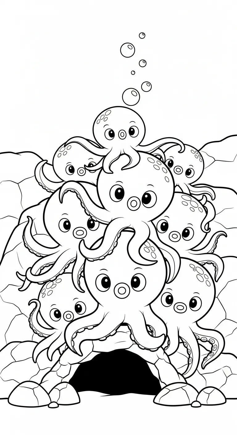 hình tô màu Bạch Tuộc cho bé 4 tuổi miễn phí
