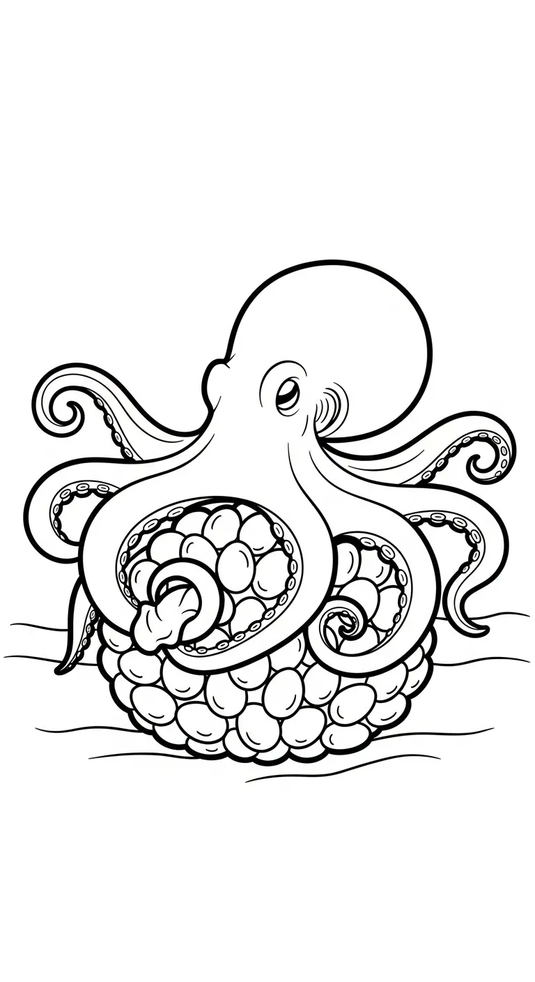 hình tô màu Bạch Tuộc cho bé 8 tuổi miễn phí