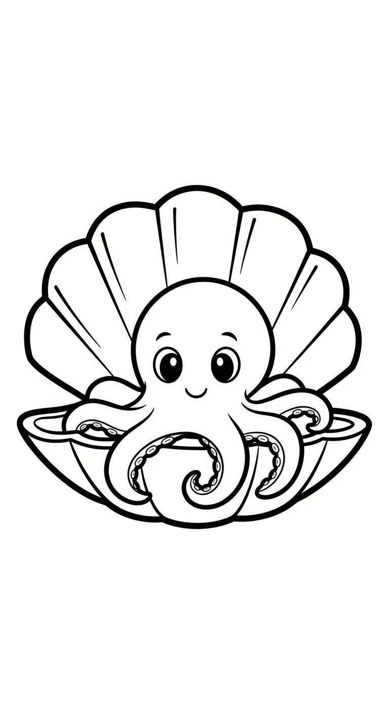 in hình tô màu Bạch Tuộc cho bé 5 tuổi