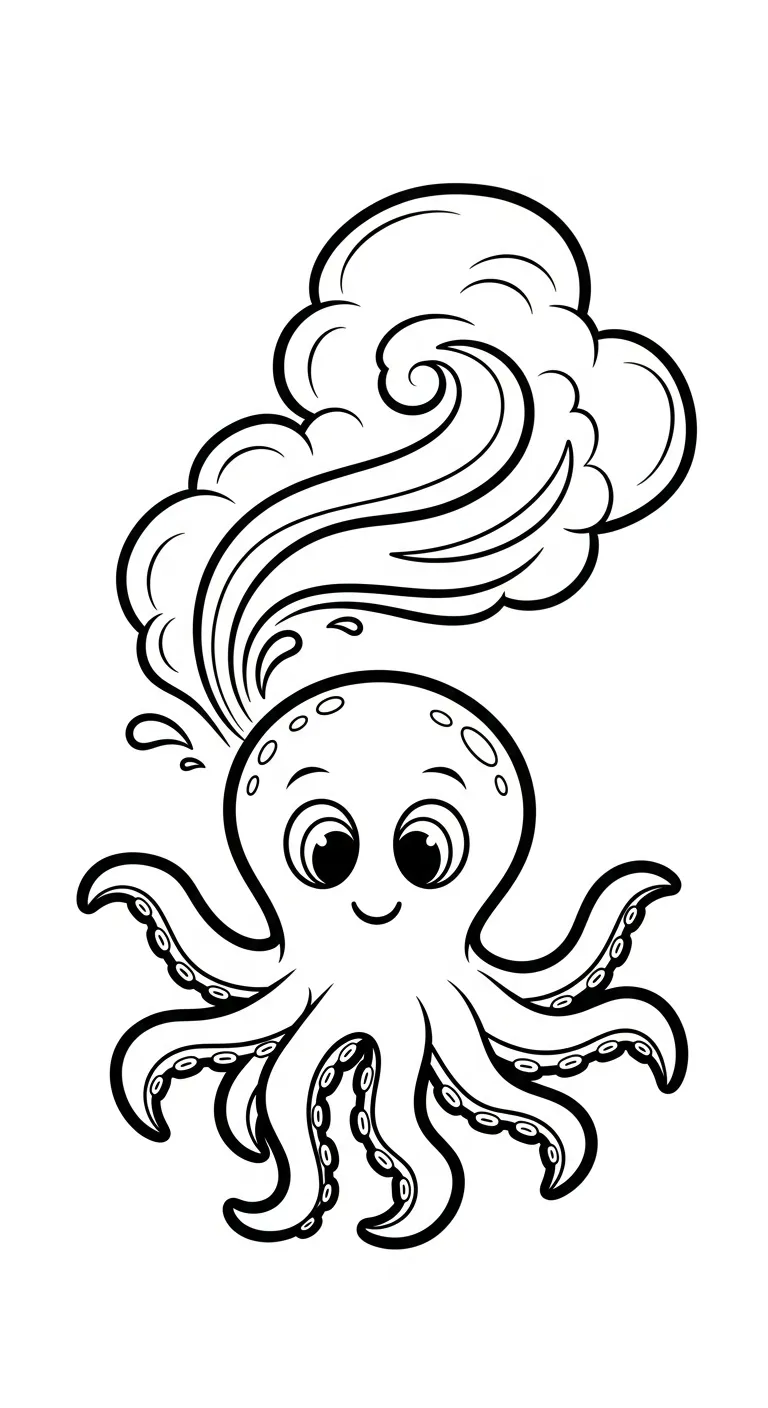 hình tô màu Bạch Tuộc cho bé 4 tuổi