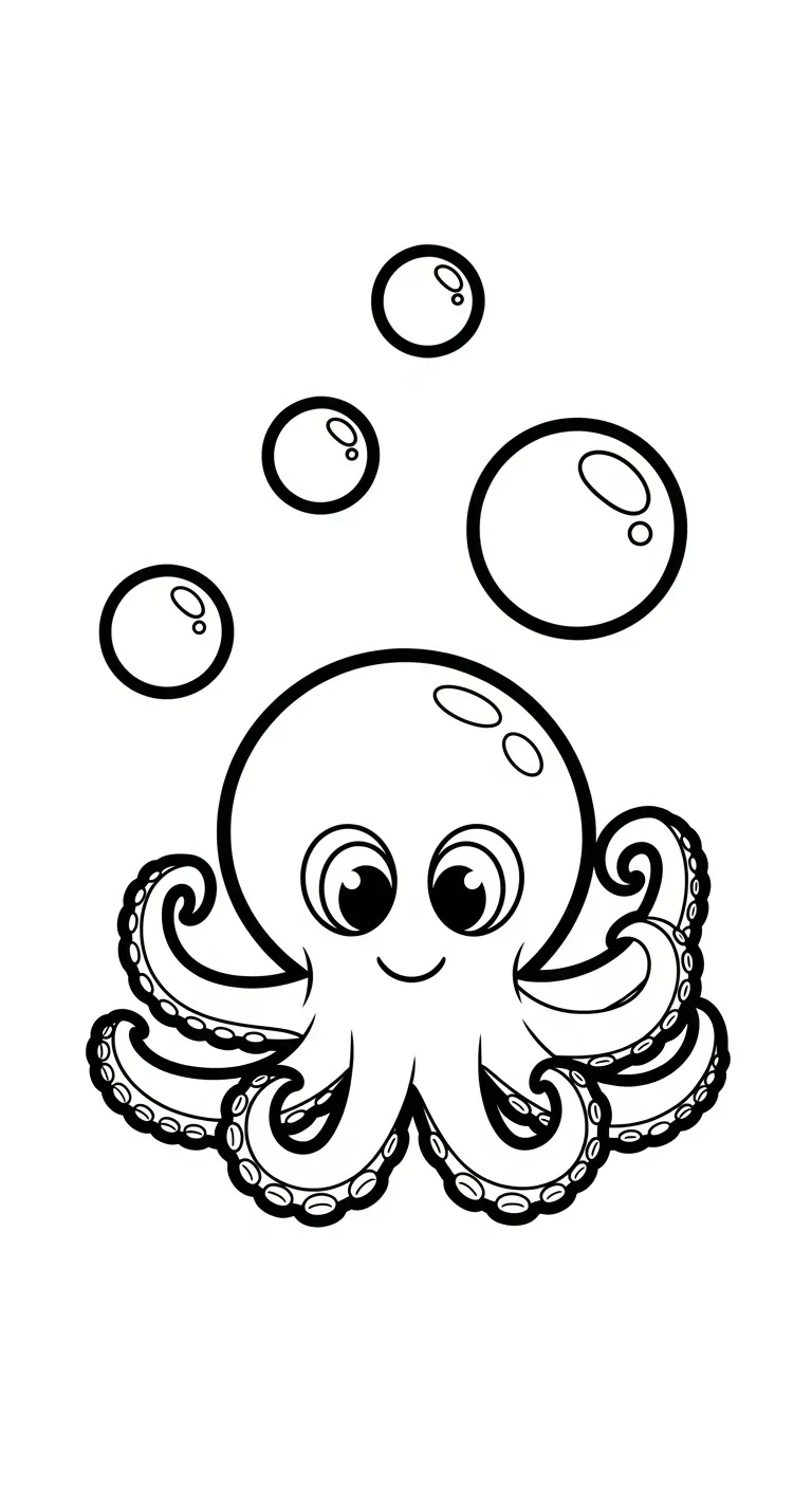 tranh tô màu Bạch Tuộc cho bé 5 tuổi