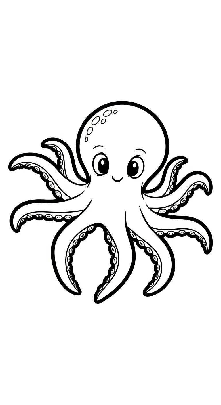 tải tranh tô màu Bạch Tuộc cho bé 8 tuổi