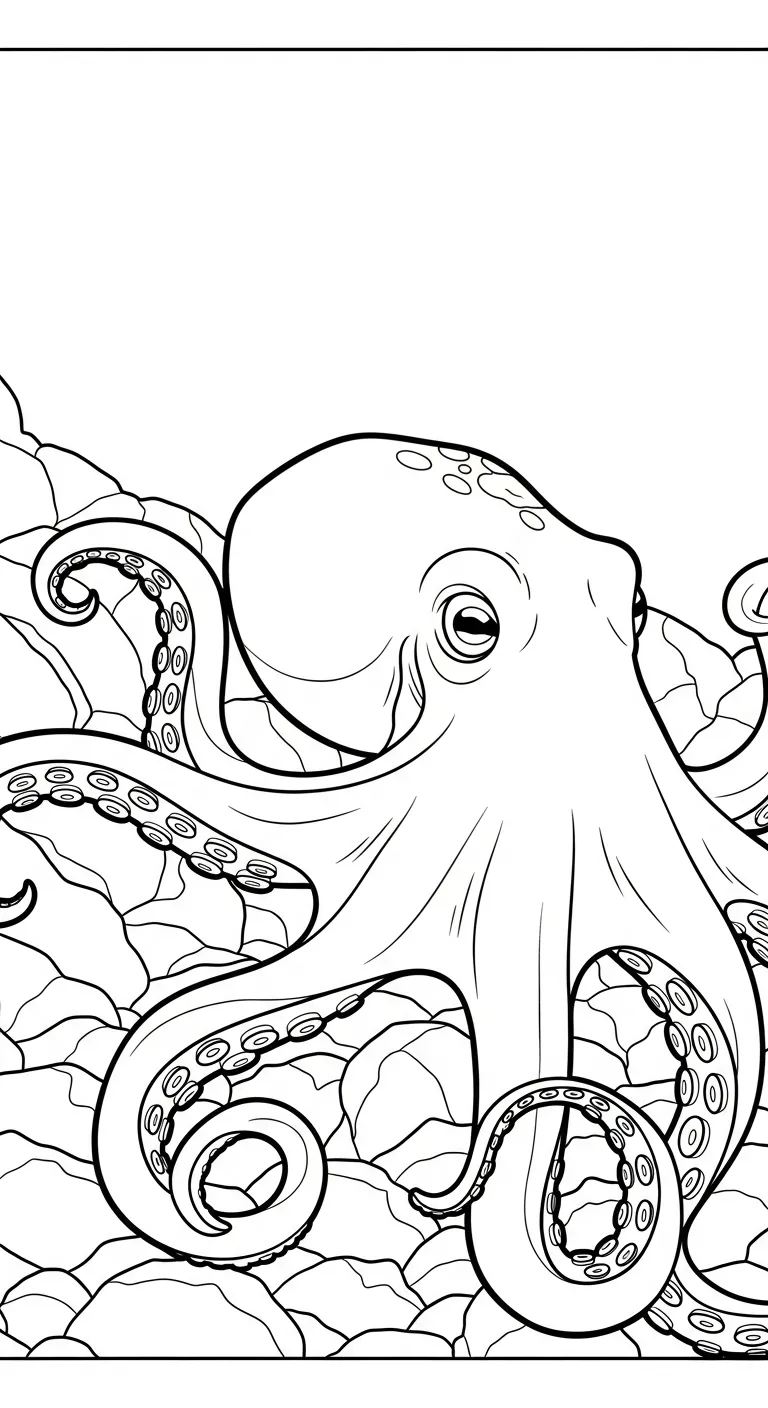 in hình tô màu Bạch Tuộc