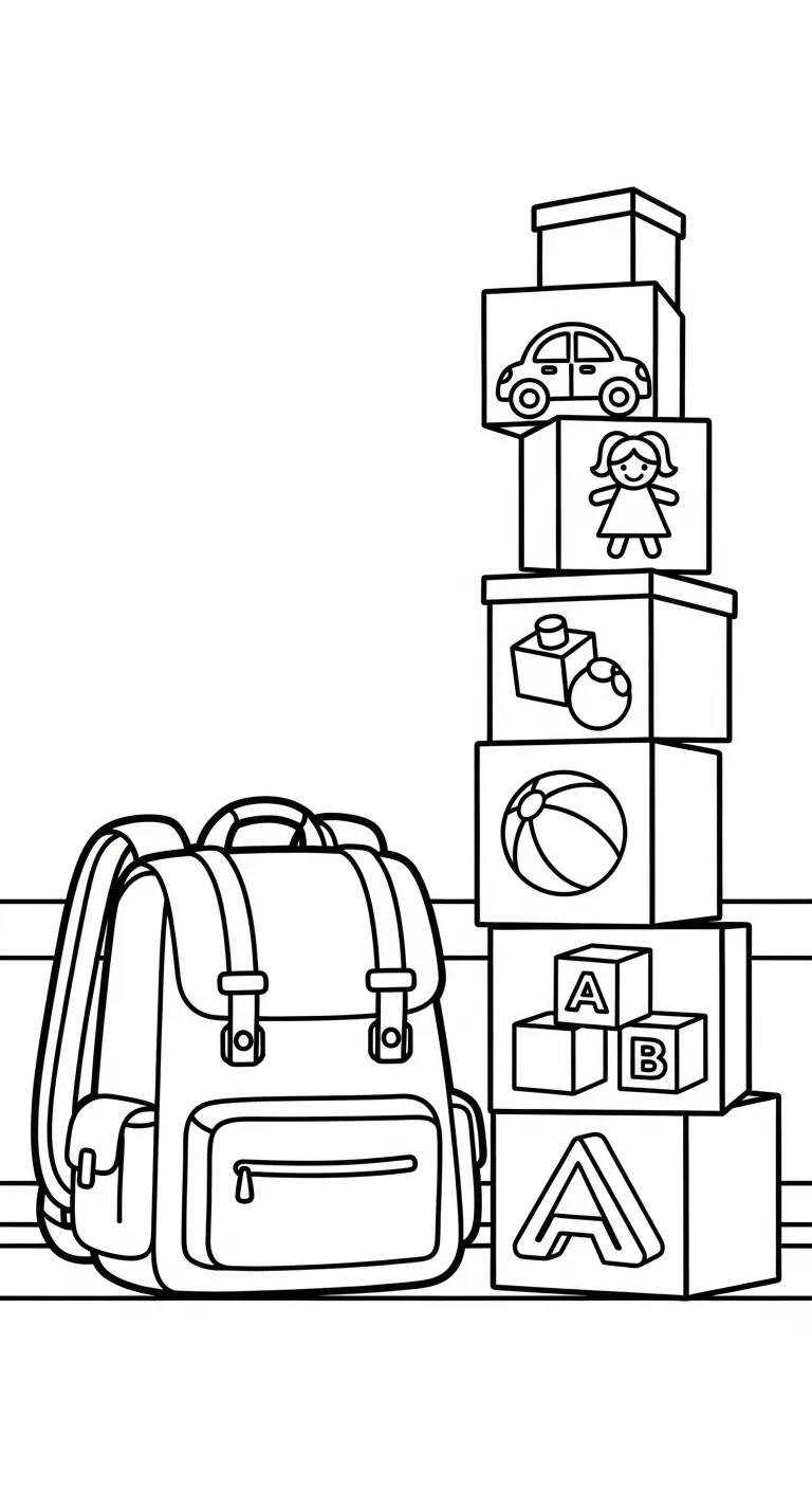 tải hình tô màu Tranh Tô Màu Balo cho bé 5 tuổi