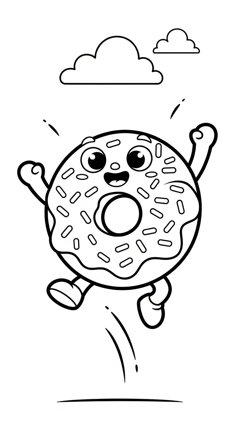 tải tranh tô màu Tranh Tô Màu Bánh Donut cho bé miễn phí