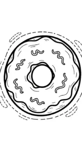 tải tranh tô màu Tranh Tô Màu Bánh Donut cho bé