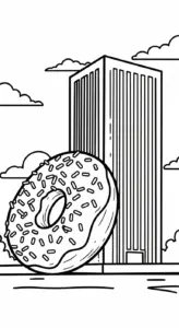 mẫu tranh tô màu Tranh Tô Màu Bánh Donut cho bé