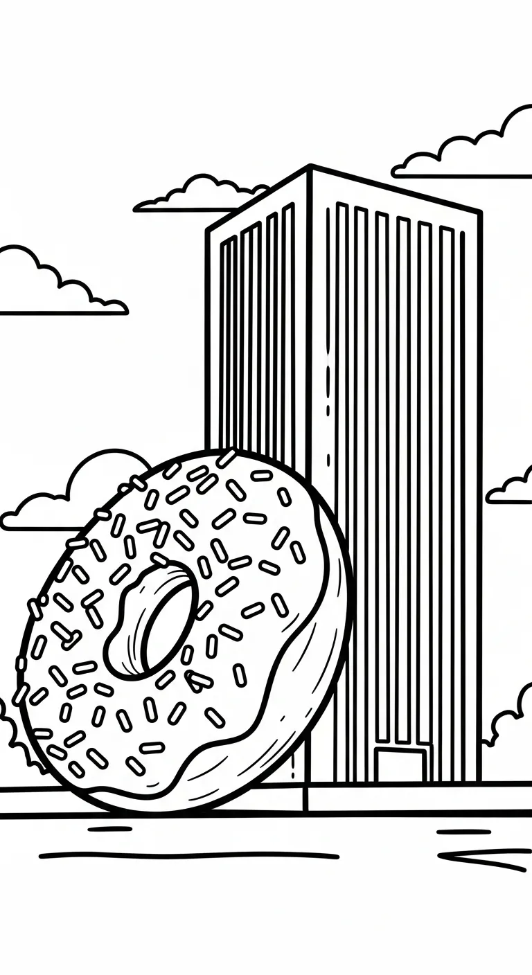 mẫu tranh tô màu Tranh Tô Màu Bánh Donut cho bé