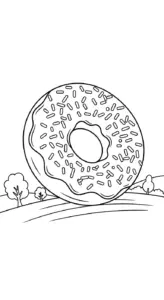 tải hình tô màu Tranh Tô Màu Bánh Donut cho bé 6 tuổi