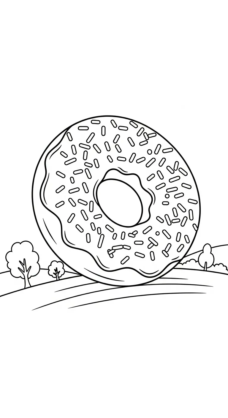 tải hình tô màu Tranh Tô Màu Bánh Donut cho bé 6 tuổi