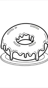 mẫu tranh tô màu Tranh Tô Màu Bánh Donut cho bé