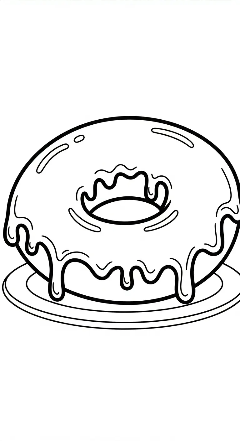 mẫu tranh tô màu Tranh Tô Màu Bánh Donut cho bé 1