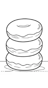 tranh tô màu Tranh Tô Màu Bánh Donut cho bé 7 tuổi miễn phí