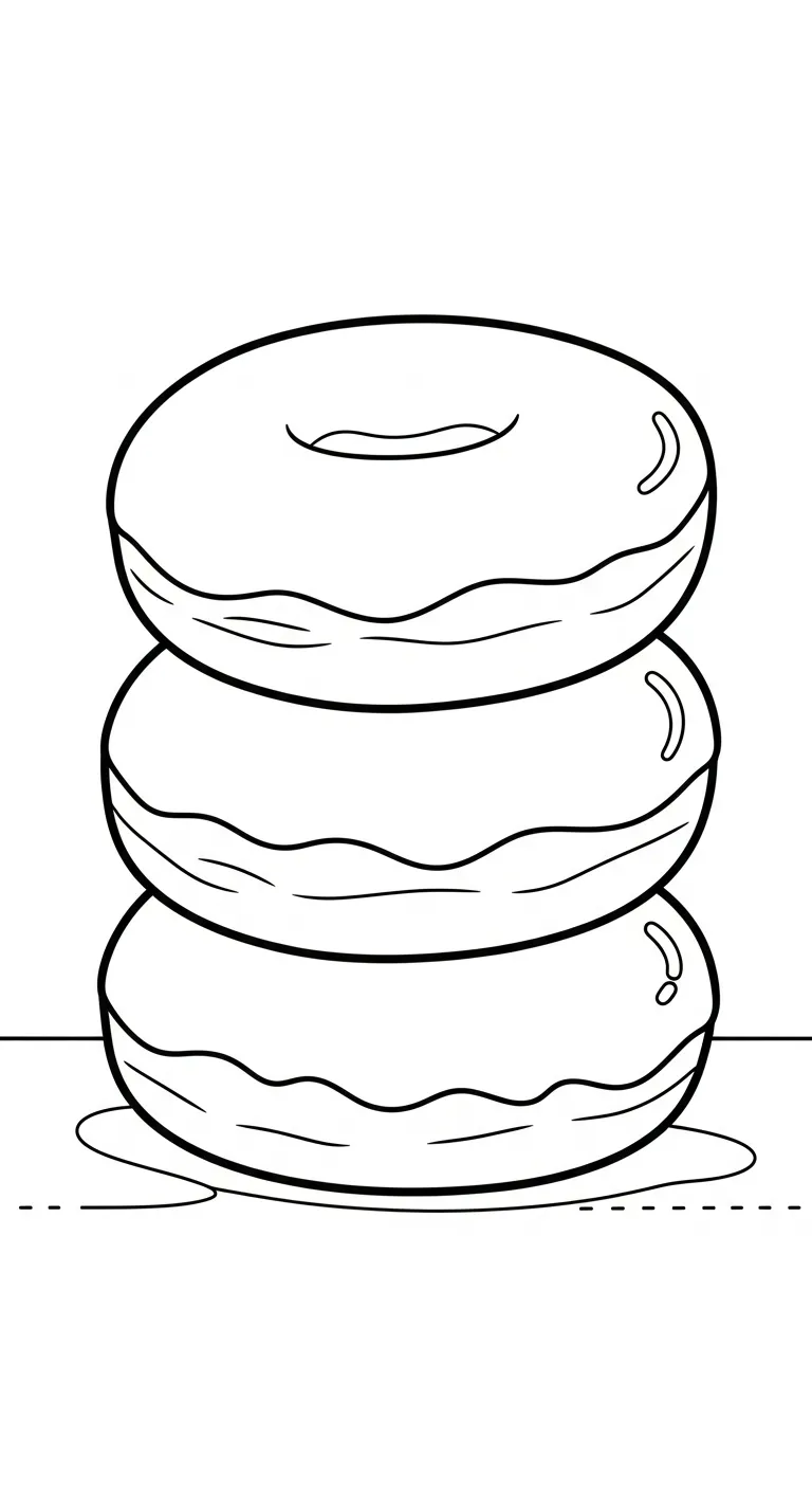 tranh tô màu Tranh Tô Màu Bánh Donut cho bé 7 tuổi miễn phí 2