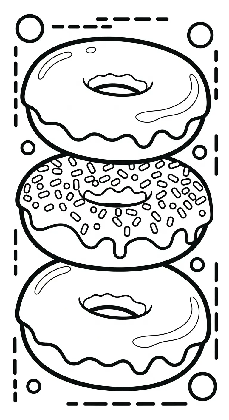 hình tô màu Tranh Tô Màu Bánh Donut tập tô