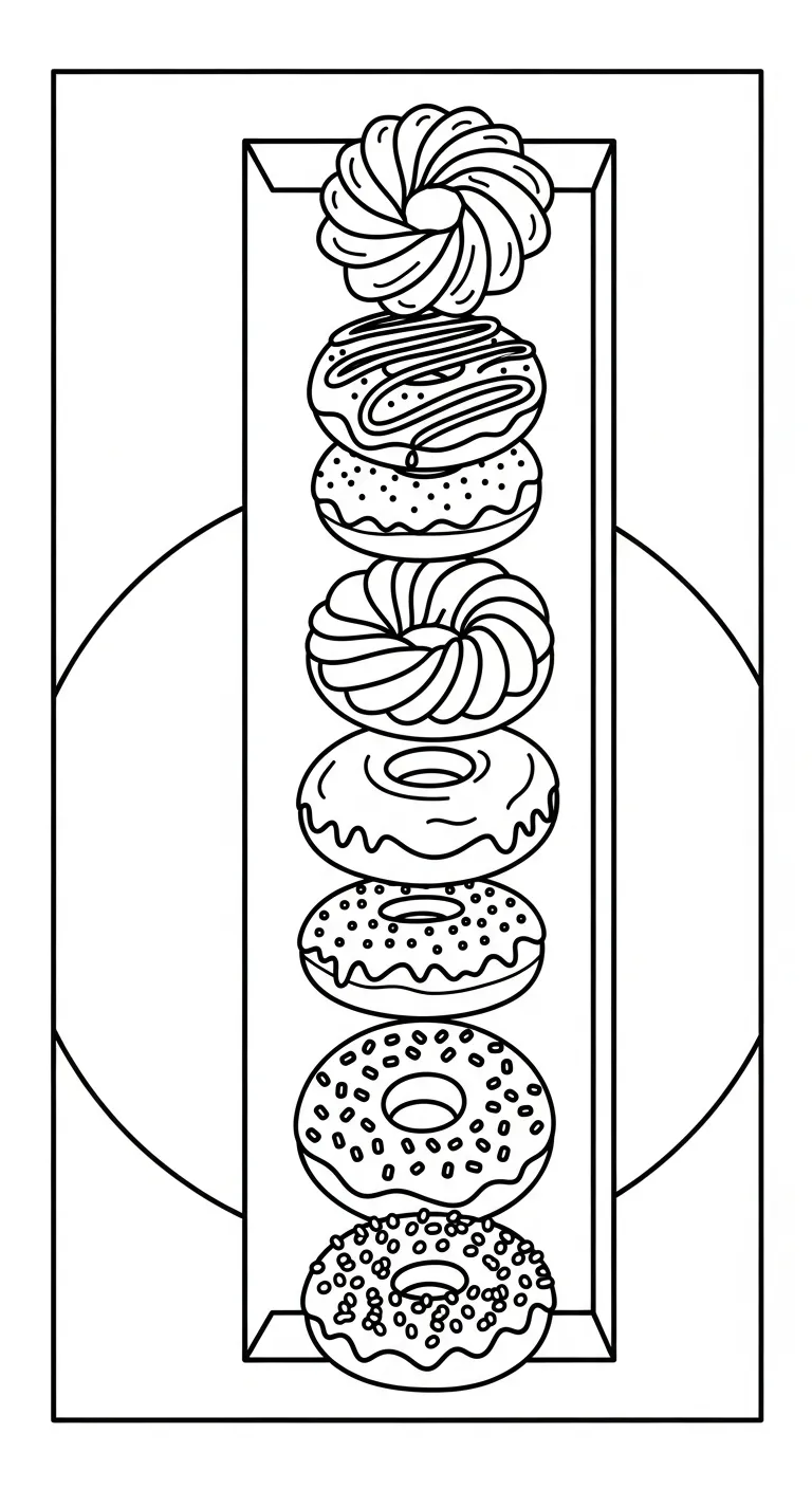 tranh tô màu Tranh Tô Màu Bánh Donut cho trẻ em