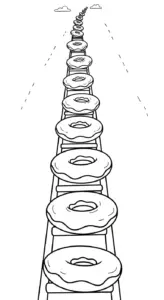 tải hình tô màu Tranh Tô Màu Bánh Donut không mất tiền