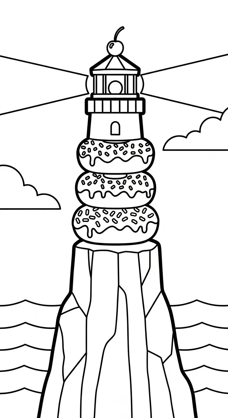 in hình tô màu Tranh Tô Màu Bánh Donut cho bé 8 tuổi