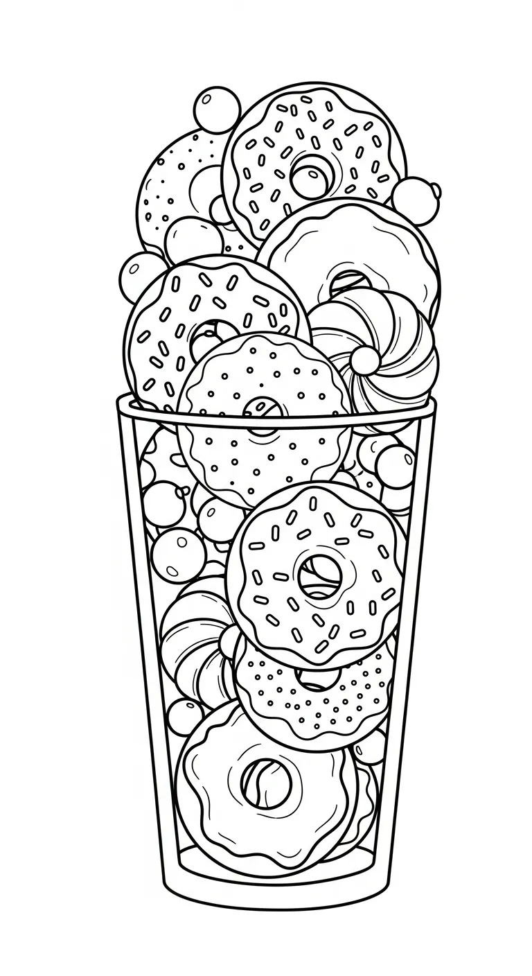 hình tô màu Tranh Tô Màu Bánh Donut in ngay