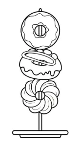 download tranh tô màu Tranh Tô Màu Bánh Donut cho bé