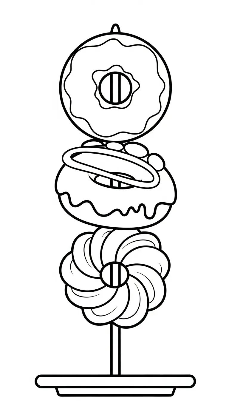 download tranh tô màu Tranh Tô Màu Bánh Donut cho bé