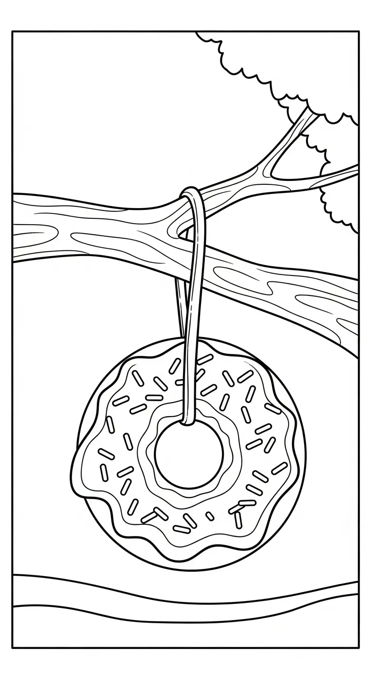 tranh tô màu Tranh Tô Màu Bánh Donut cho bé 7-8 tuổi 1