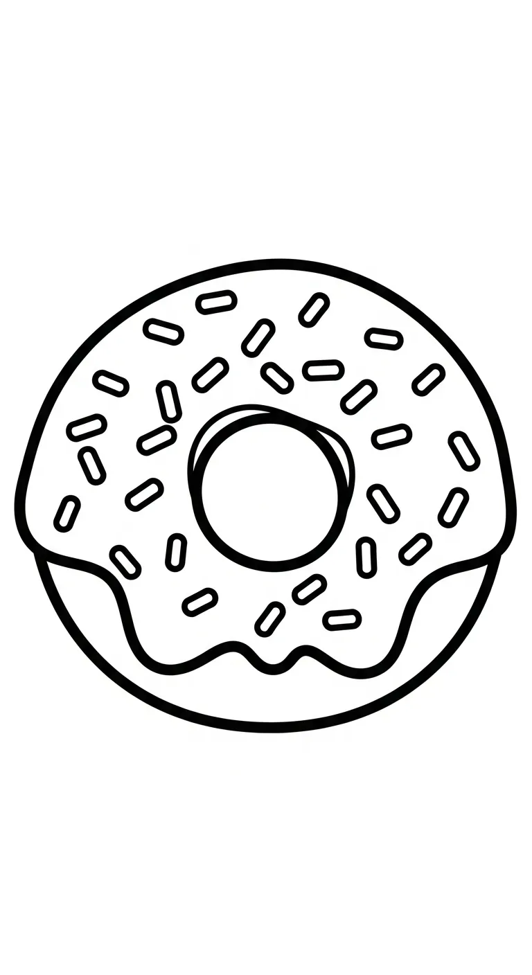 in tranh tô màu Tranh Tô Màu Bánh Donut khổ A4