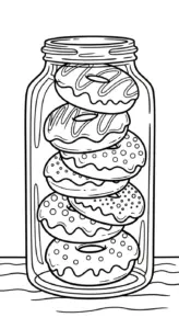 download hình tô màu Tranh Tô Màu Bánh Donut miễn phí