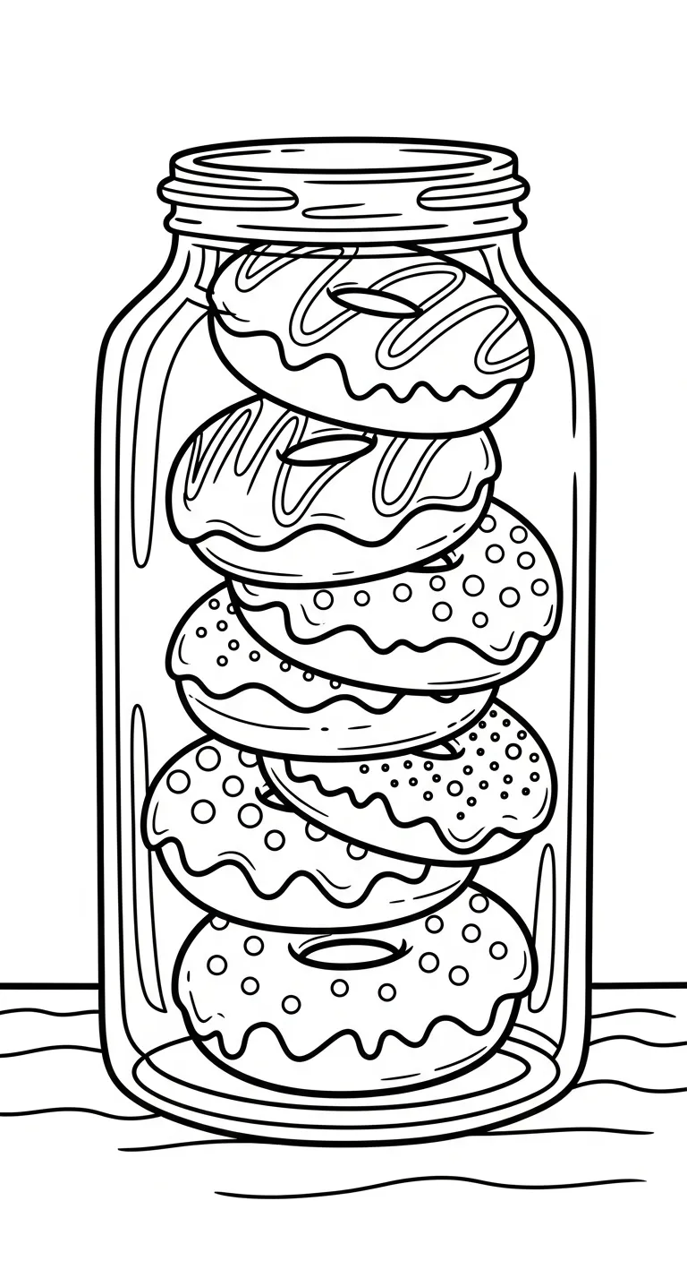 download hình tô màu Tranh Tô Màu Bánh Donut miễn phí