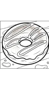 tranh tô màu Tranh Tô Màu Bánh Donut cho bé 7-8 tuổi