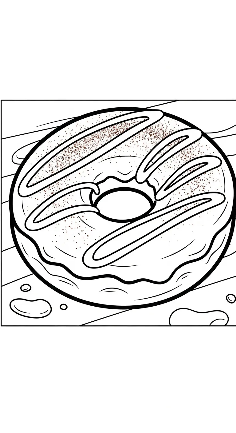 tranh tô màu Tranh Tô Màu Bánh Donut cho bé 7-8 tuổi