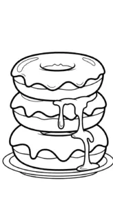 hình tô màu Tranh Tô Màu Bánh Donut cho bé 8 tuổi miễn phí