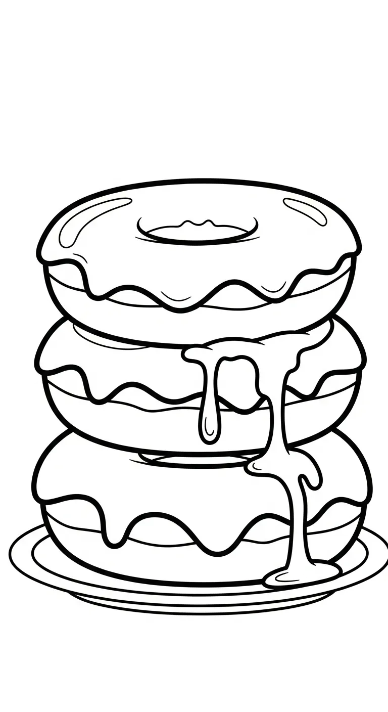 hình tô màu Tranh Tô Màu Bánh Donut cho bé 8 tuổi miễn phí