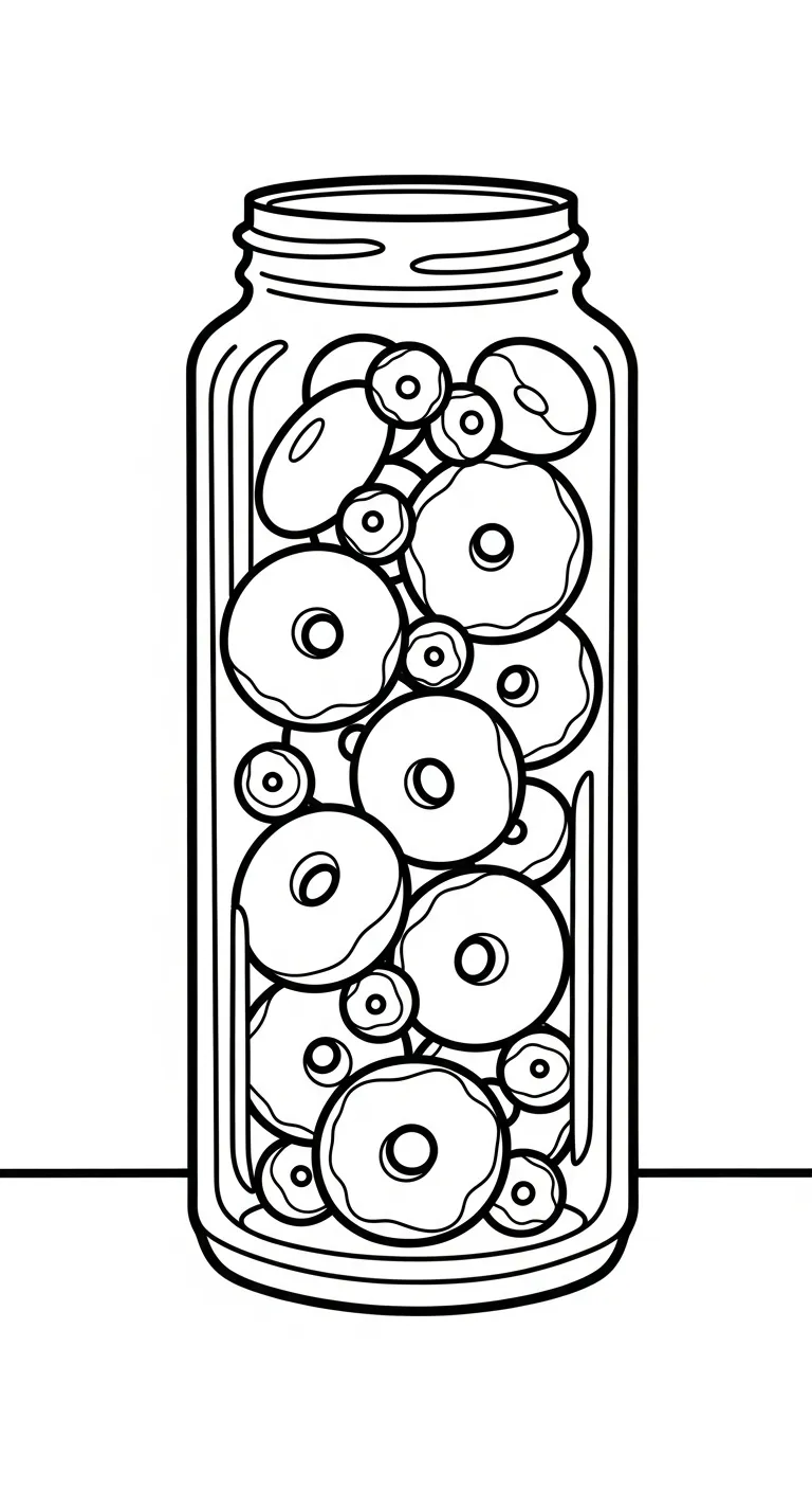 hình tô màu Tranh Tô Màu Bánh Donut cho bé 4 tuổi