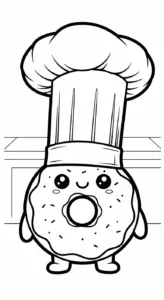 tải hình tô màu Tranh Tô Màu Bánh Donut cho bé miễn phí