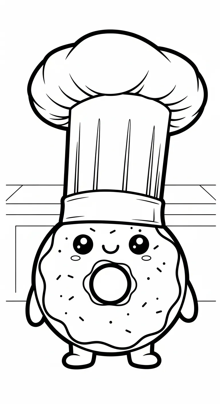 tải hình tô màu Tranh Tô Màu Bánh Donut cho bé miễn phí