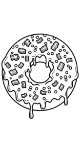 download hình tô màu Tranh Tô Màu Bánh Donut cho bé