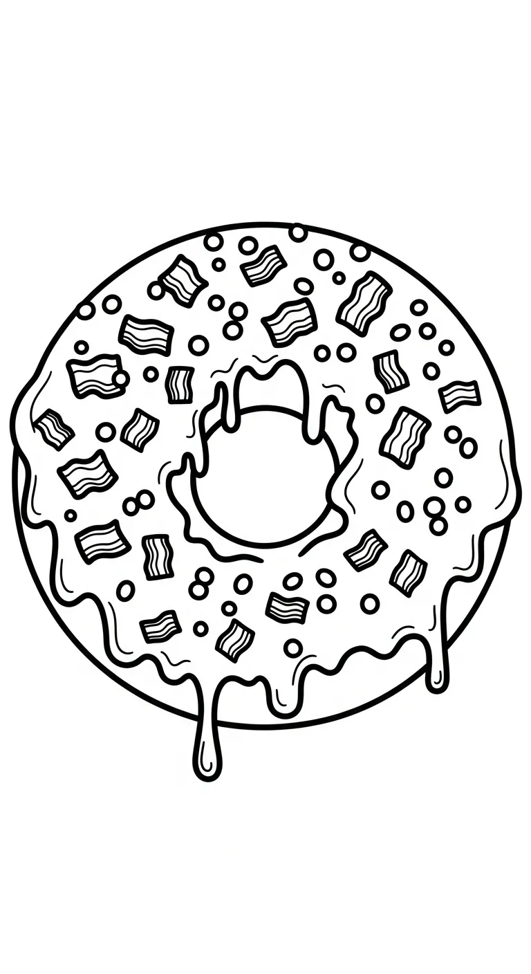 download hình tô màu Tranh Tô Màu Bánh Donut cho bé