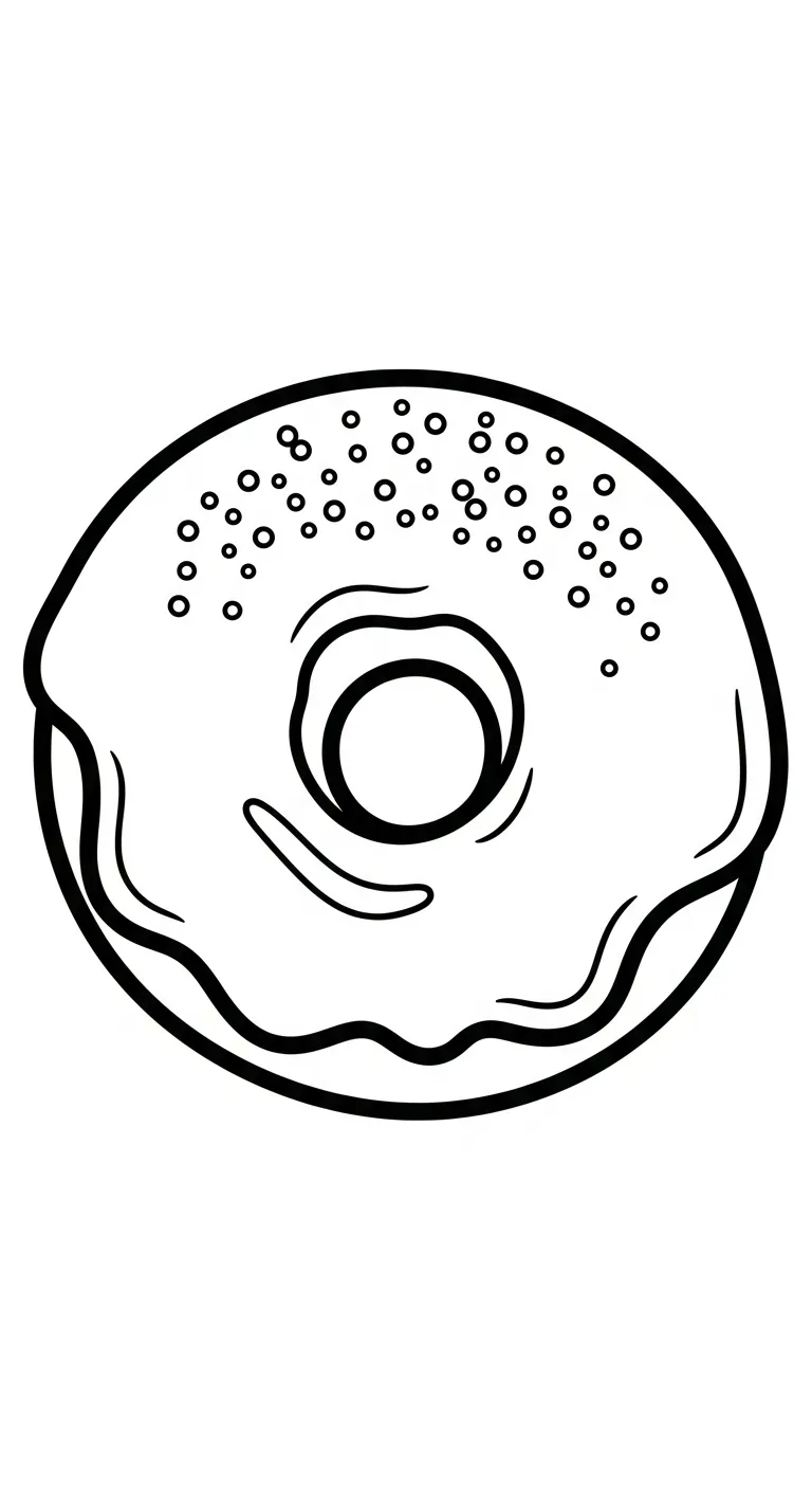 hình tô màu Tranh Tô Màu Bánh Donut cho bé tải miễn phí